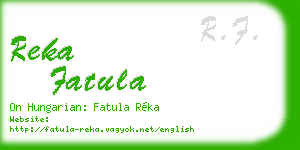 reka fatula business card